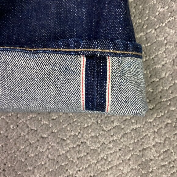 J. CREW Slim Straight Selvedge Jeans Men's 32 x 32 Fits 34 x 32 Blue Cotton - Picture 7 of 16